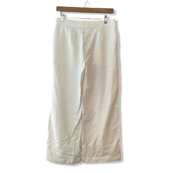 SNDYS Anika Pants in White jersey knit wide leg high rise trousers Revolve New M - Picture 7 of 11
